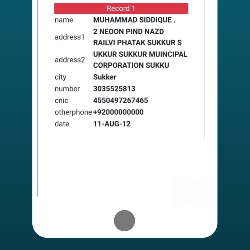 YOUR PAK SIM DATA FINDER APP